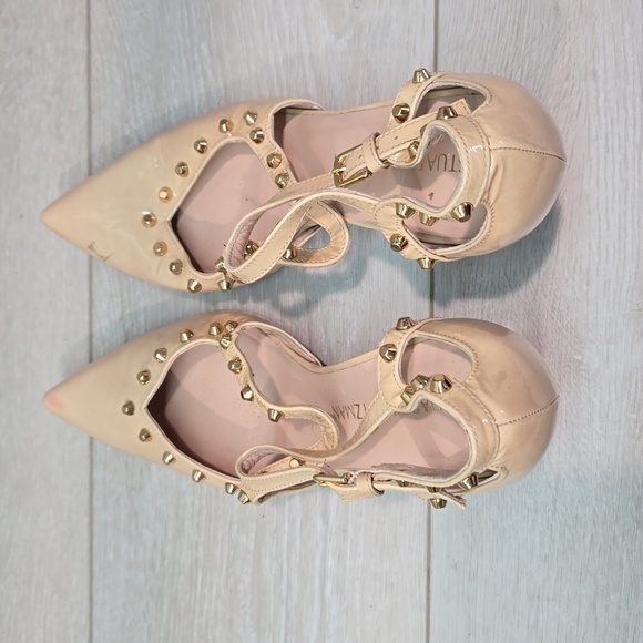 Stuart Weitzman Women Heels Studded Pointed toe shoes sz 8M - Picture 8 of 14
